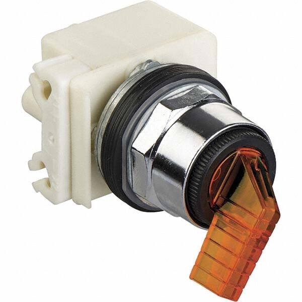 31mm, Amber, Illuminated Selector Switch Operating Knob MPN:9001K11J32A