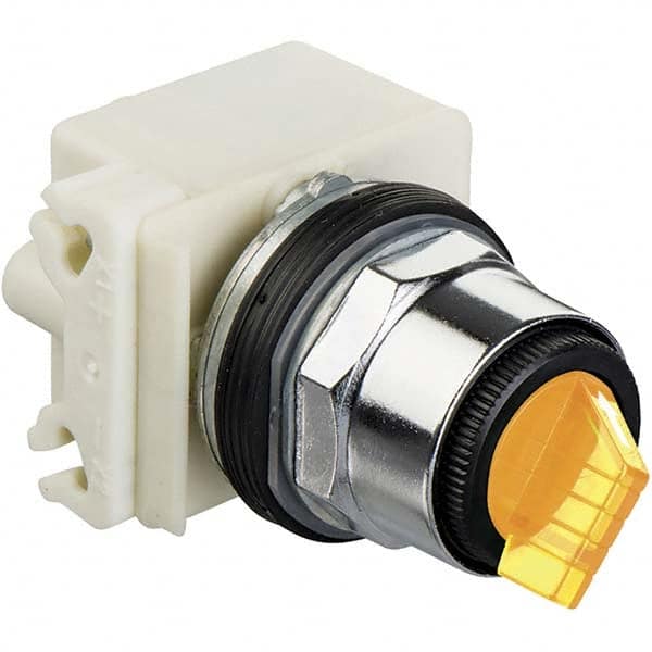 31mm, Yellow, Illuminated Selector Switch Operating Knob MPN:9001K34J1Y