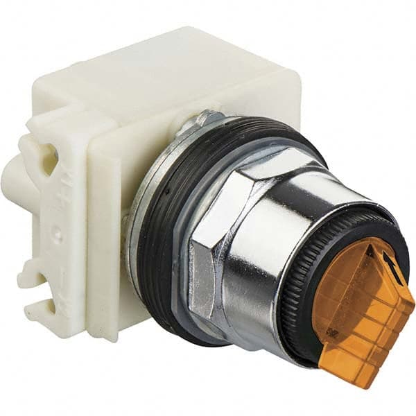 31mm, Amber, Illuminated Selector Switch Operating Knob MPN:9001K401J1A