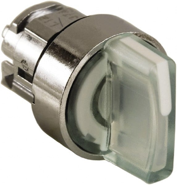 Selector Switch: 3 Positions, Momentary (MO), White Handle MPN:ZB4BK1813