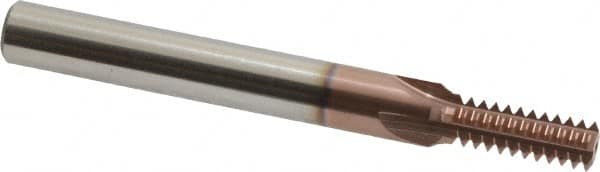 Straight Flute Thread Mill: 7/16-14, External & Internal, 4 Flutes, 3/8