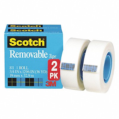 Removable Tape 3/4x1296 in Clear PK2 MPN:811-2PK