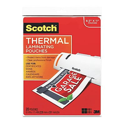 Pouch Therml 81/2x11 Clr PK20 MPN:TP385420