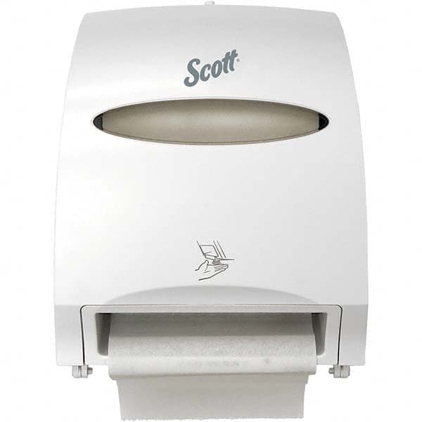 Essential Automatic Hard Roll Towel Dispenser, White, for Purple Core Scott Roll Towels, 12.70