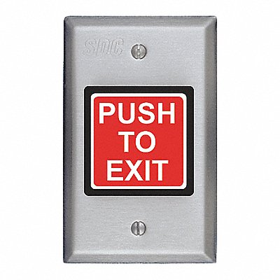 Push to Exit Button 2-7/8 inW DPDT Relay MPN:423MU