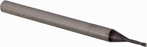 Corner Radius End Mill: 0.8 mm Dia, 1.2 mm LOC, 0.05 mm Radius, 2 Flutes, Solid Carbide MPN:00023237