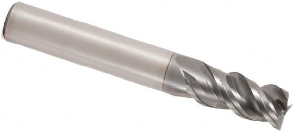 Corner Chamfer End Mill: 2 mm Dia, 5 mm LOC, 3 Flutes, 0.001