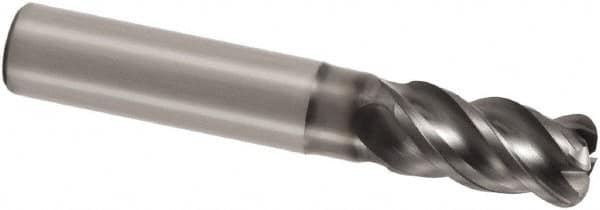 Corner Radius End Mill: 6 mm Dia, 12 mm LOC, 0.3 mm Radius, 4 Flutes, Solid Carbide MPN:02760645