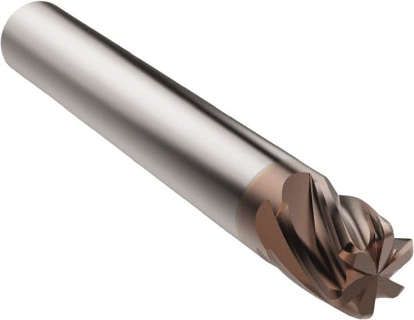 Corner Radius End Mill: 8 mm Dia, 10 mm LOC, 1 mm Radius, 4 Flutes, Solid Carbide MPN:03127353