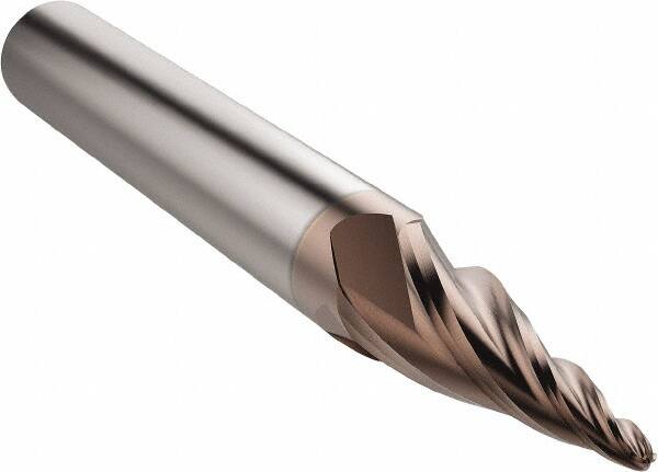 Corner Radius End Mill: 1.83 mm Dia, 23.5 mm LOC, 1 mm Radius, 4 Flutes, Solid Carbide MPN:03127386