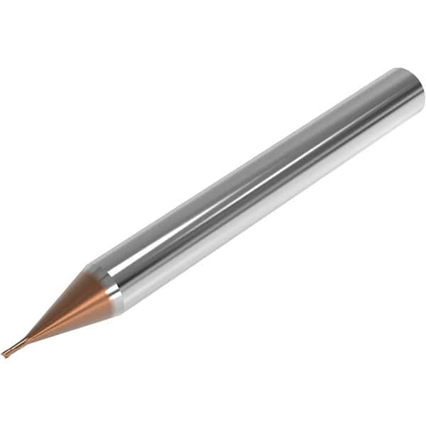 Corner Radius End Mill: 0.2 mm Dia, 0.15 mm LOC, 0.05 mm Radius, 2 Flutes, Solid Carbide MPN:03205081