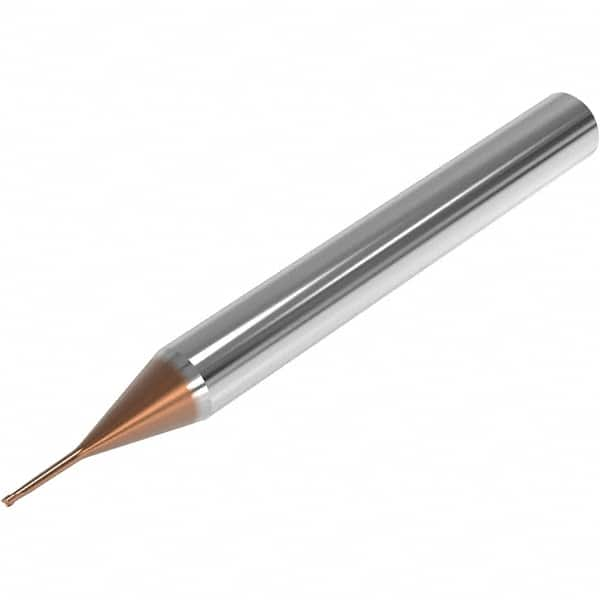 Corner Radius End Mill: 0.5 mm Dia, 0.38 mm LOC, 0.1 mm Radius, 2 Flutes, Solid Carbide MPN:03205097