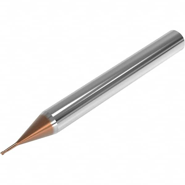 Corner Radius End Mill: 0.6 mm Dia, 0.45 mm LOC, 0.05 mm Radius, 2 Flutes, Solid Carbide MPN:03205103