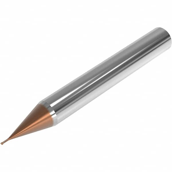 Corner Radius End Mill: 0.6 mm Dia, 0.45 mm LOC, 0.1 mm Radius, 2 Flutes, Solid Carbide MPN:03205108