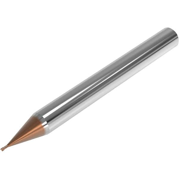 Corner Radius End Mill: 0.8 mm Dia, 0.6 mm LOC, 0.05 mm Radius, 2 Flutes, Solid Carbide MPN:03205121