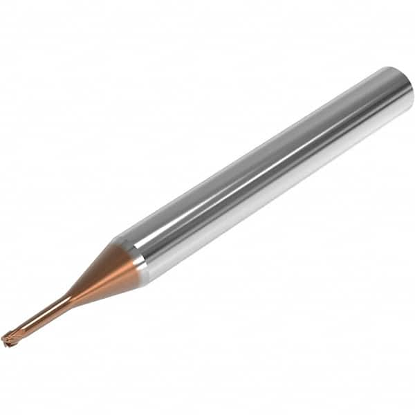 Corner Radius End Mill: 1 mm Dia, 0.75 mm LOC, 0.1 mm Radius, 4 Flutes, Solid Carbide MPN:03205218