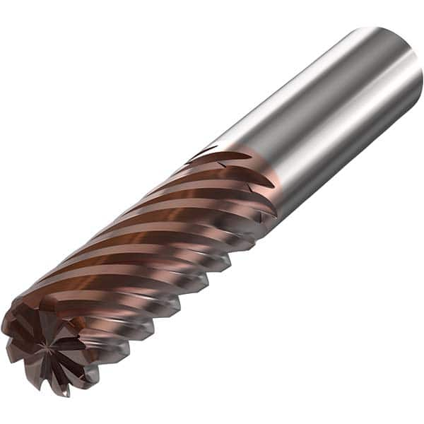 Corner Radius End Mill: 16 mm Dia, 44 mm LOC, 1 mm Radius, 9 Flutes, Solid Carbide MPN:10008152