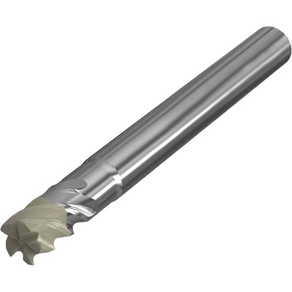 Corner Radius End Mill: 6 mm Dia, 6 mm LOC, 0.5 mm Radius, 5 Flutes, Ceramic MPN:10010512