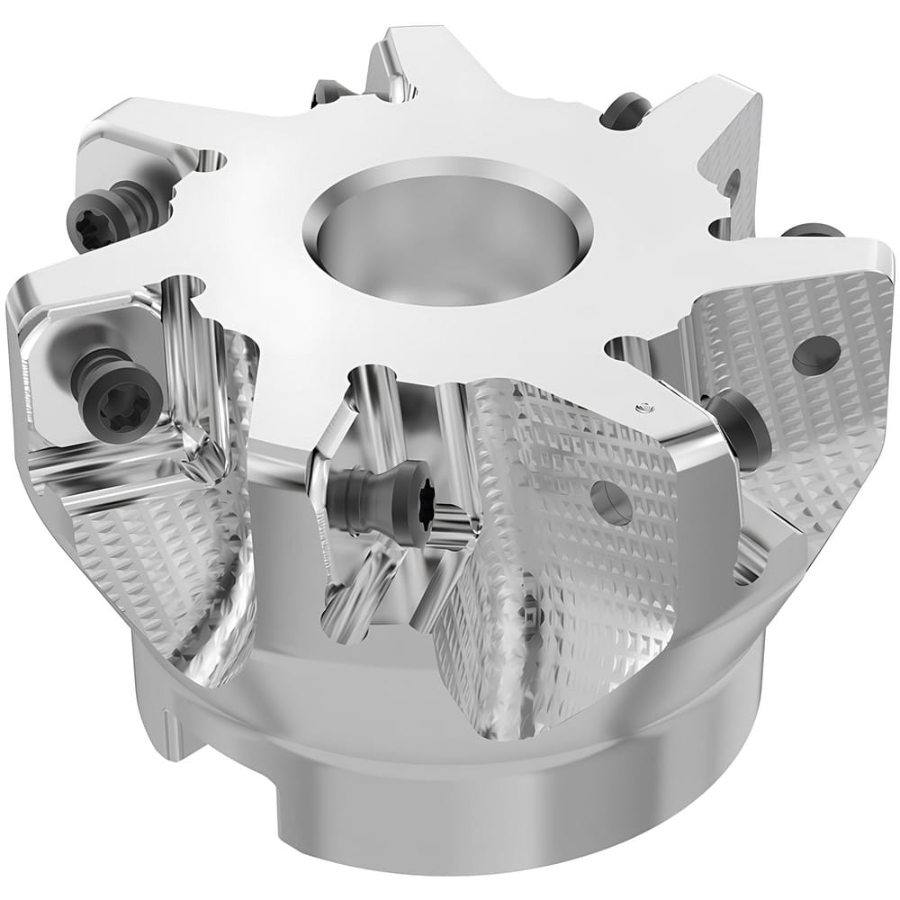 Indexable Chamfer & Angle Face Mills, Minimum Cutting Diameter (mm): 63.00 , Maximum Cutting Diameter (mm): 64.50 , Maximum Depth of Cut (mm): 9.00  MPN:10134778