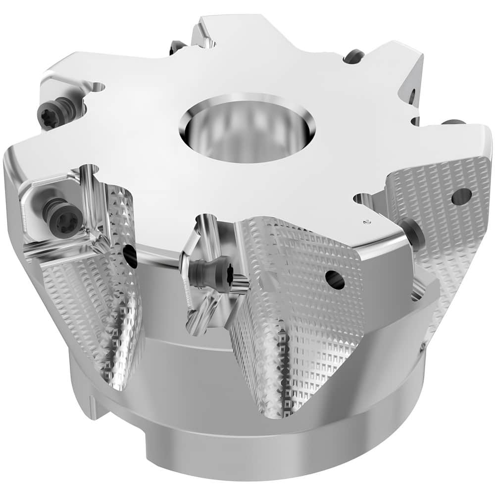 Indexable Chamfer & Angle Face Mills, Minimum Cutting Diameter (mm): 80.00 , Maximum Cutting Diameter (mm): 81.16 , Maximum Depth of Cut (mm): 9.00  MPN:10134779