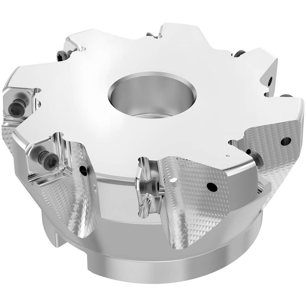 Indexable Chamfer & Angle Face Mills, Minimum Cutting Diameter (mm): 100.00 , Maximum Cutting Diameter (mm): 101.15 , Maximum Depth of Cut (mm): 9.00  MPN:10134782