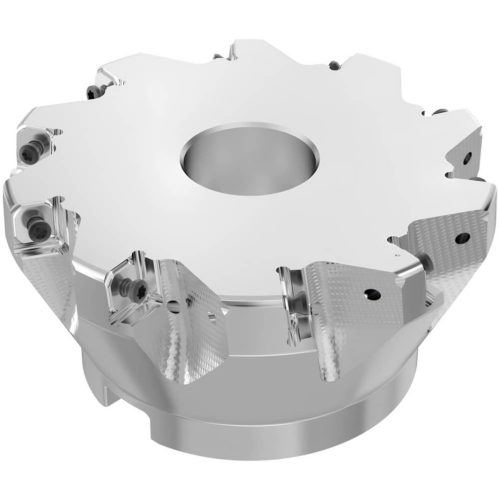 Indexable Chamfer & Angle Face Mills, Minimum Cutting Diameter (mm): 125.00 , Maximum Cutting Diameter (mm): 126.15 , Maximum Depth of Cut (mm): 9.00  MPN:10134783