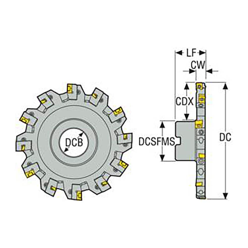 Indexable Slotting Cutter: 8 mm Cutting Width, 200 mm Cutter Dia, Shell Mount Connection, 53.49 mm Max Depth of Cut, 40 mm Hole MPN:02713370