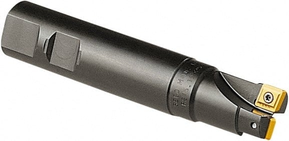 25mm Cut Diam, 8mm Max Depth, 25mm Shank Diam, Weldon Shank, 130mm OAL, Indexable Square-Shoulder End Mill MPN:75002632
