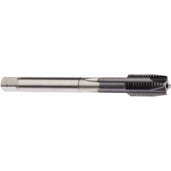 Spiral Flute Tap: M3 x 0.50, Metric, 3 Flute, Modified Bottoming, 6H Class of Fit, Powdered Metal, TiAlN Finish MPN:02999974