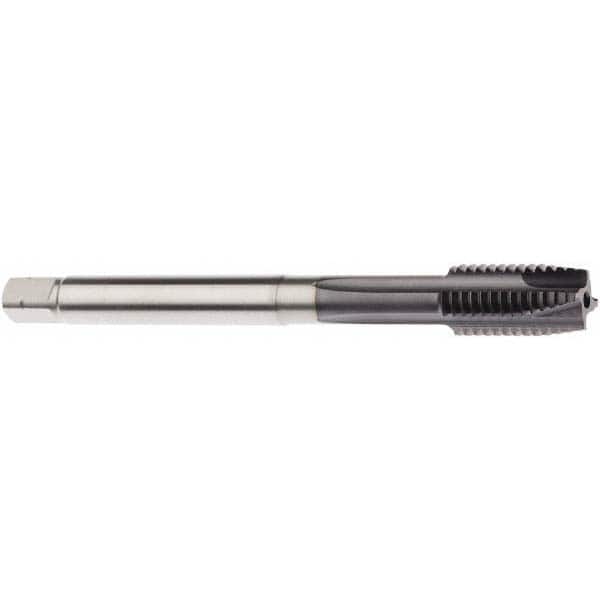 Spiral Flute Tap: M18 x 2.50, Metric, 4 Flute, Modified Bottoming, 6HX Class of Fit, Powdered Metal, AlTiN Finish MPN:03000018