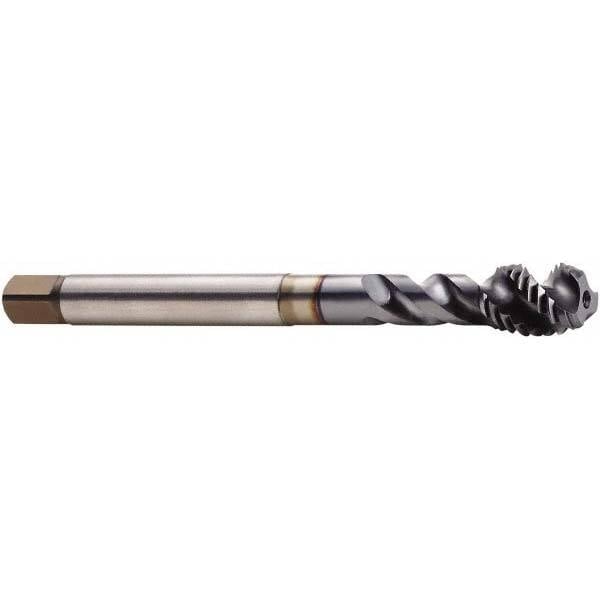 Spiral Flute Tap: M12 x 1.75, Metric, 3 Flute, Modified Bottoming, 6H Class of Fit, Cobalt, TICN Finish MPN:03000120