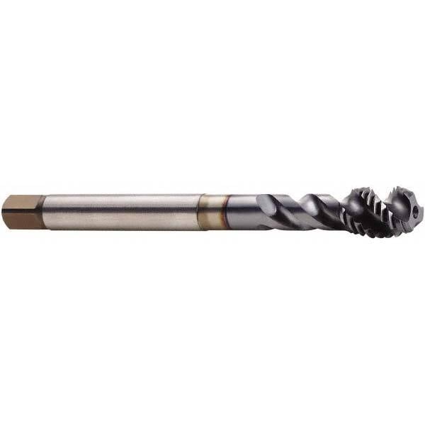 Spiral Flute Tap: M18 x 2.50, Metric, 4 Flute, Modified Bottoming, 6H Class of Fit, Cobalt, TICN Finish MPN:03000123