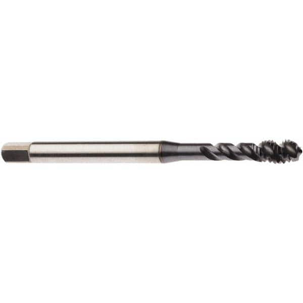 Spiral Flute Tap: M6 x 1.00, Metric, 3 Flute, Modified Bottoming, 6H Class of Fit, Cobalt, TICN Finish MPN:03000127