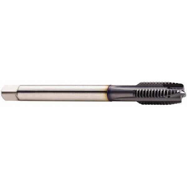 Spiral Point Tap: M12x1.75 Metric, 4 Flutes, Plug Chamfer, 6H Class of Fit, High-Speed Steel-E, TiCN Coated MPN:03000099