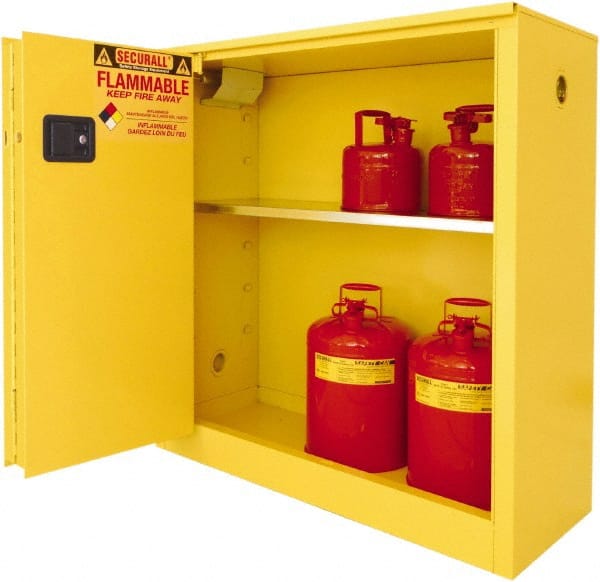 Standard Cabinet: Self-Closing & Sliding, 1 Shelf, Yellow MPN:A230