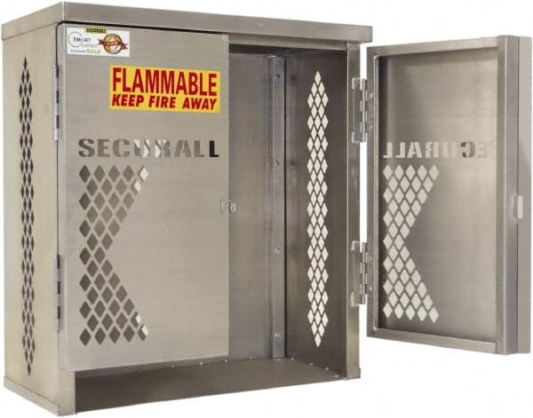 Flammable & Hazardous Storage Cabinets: 1 Door, 1 Shelf, Manual Closing, Yellow MPN:LP2S-Steel