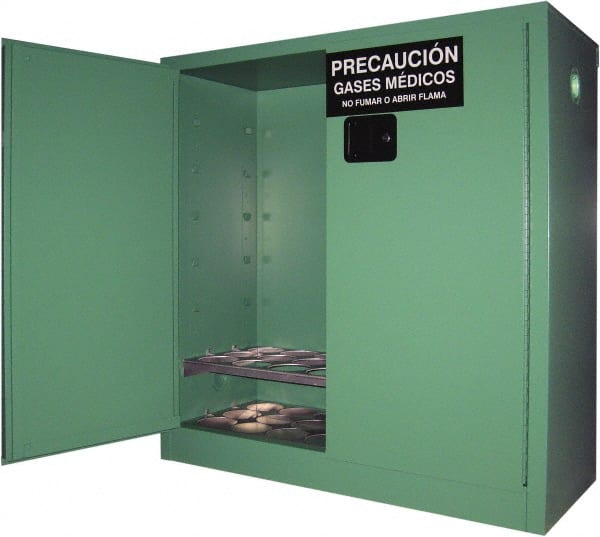 Flammable & Hazardous Storage Cabinets: 2 Door, Manual Closing, Green MPN:MG121FLP