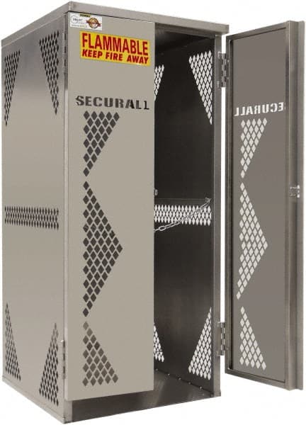 Flammable & Hazardous Storage Cabinets: 2 Door, Manual Closing, Silver MPN:OG10S-Steel