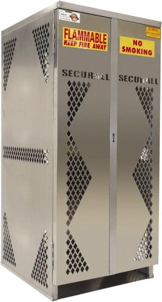 Flammable & Hazardous Storage Cabinets: 2 Door, Manual Closing, Silver MPN:OG20S