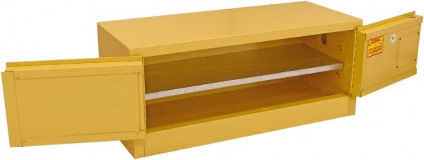 Flammable & Hazardous Storage Cabinets: 12 gal Drum, 2 Door, 1 Shelf, Manual Closing, Yellow MPN:WMA112