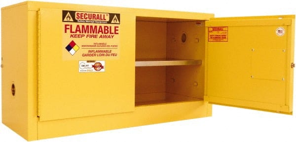 Stackable Cabinet: Manual Closing, 1 Shelf, Yellow MPN:WMA118