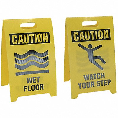 Floor Safety Sign Yellow Plastic 20 in H MPN:REV-CWETF