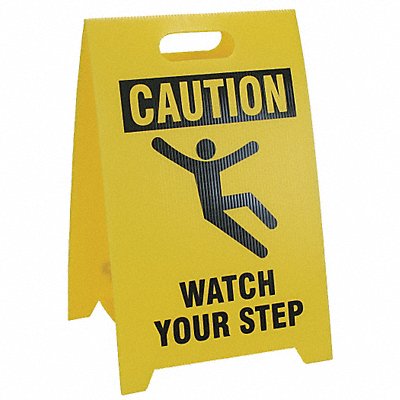 Floor Safety Sign Yellow Plastic 20 in H MPN:TP-CWATCH