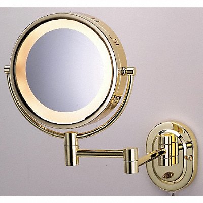 Lighted Makeup Mirror 8 in Brass 5X MPN:HLBSA895