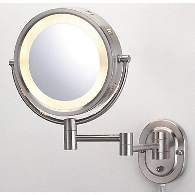 Lighted Makeup Mirror 8 in Nickel 5X MPN:HLNSA895