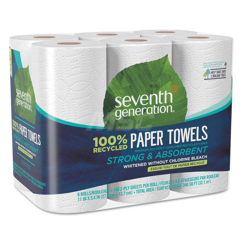 Paper Towels: Continuous Roll, 6 Rolls, Roll, 2 Ply, Recycled Fiber, White MPN:SEV13731PK