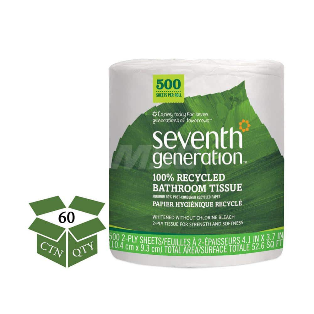 Bathroom Tissue: Standard Roll, Recycled Fiber, 2-Ply, White MPN:SEV137038