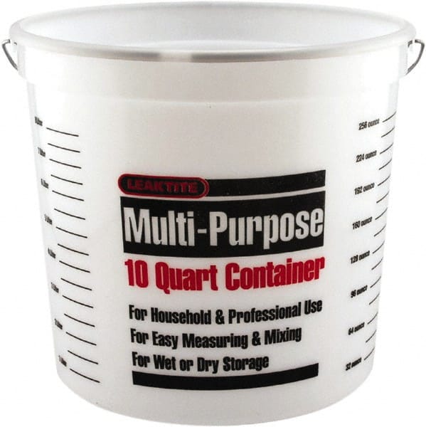 10 Qt, Plastic Round White Bucket & Pail Kit MPN:46230