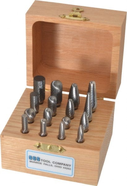 16 Pc Single Cut Burr Set with Ball, Cylinder, Cylinder w/Rad End, Oval, Tree w/Rad End MPN:18216