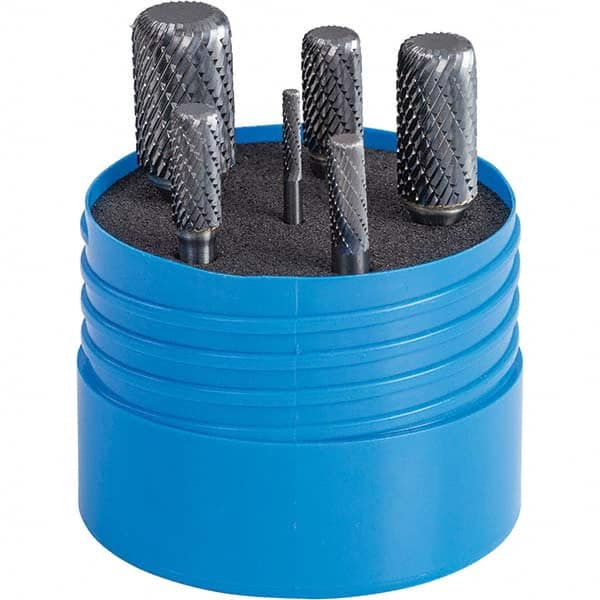 6 Pc Double Cut Burr Set with Corner Rad/Cylinder MPN:18240